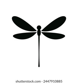 Dragonfly silhouette icons. Vector Illustrations.