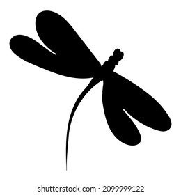 dragonfly silhouette on white background, vector