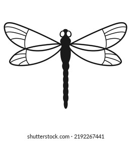 Dragonfly Silhouette Vector Illustration Isolated On Stock Vector ...