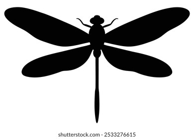 Dragonfly silhueta vetor ilustração isolado no fundo branco