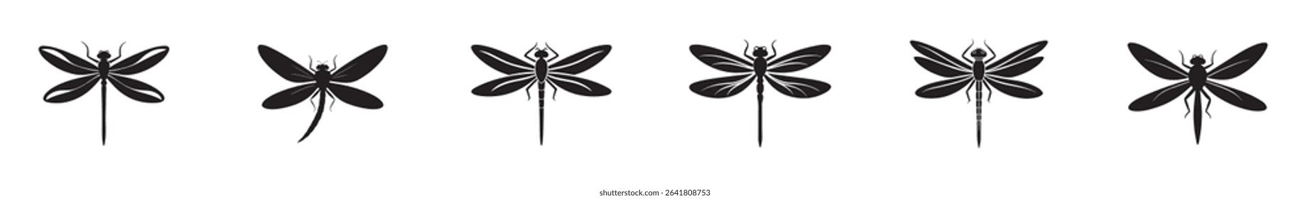 Dragonfly silhouette vector illustration A silhouette of a dragonfly On white background.
