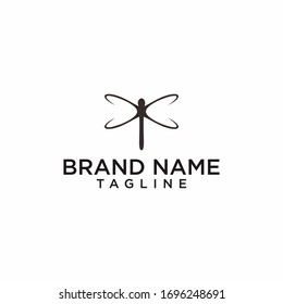 Dragonfly Simple Logo Design Vector