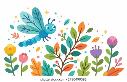 Dragonfly Sitting On Green Leaf