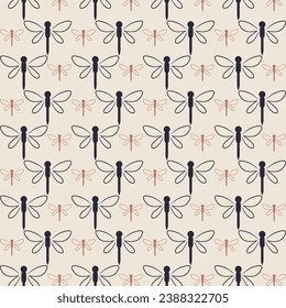 Dragonfly smart seamless pattern design vector illustration background
