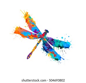 dragonfly of splash paint