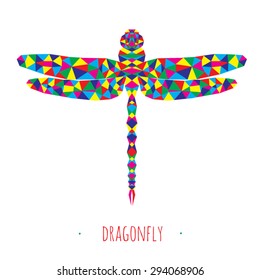 dragonfly stylized triangle polygonal model