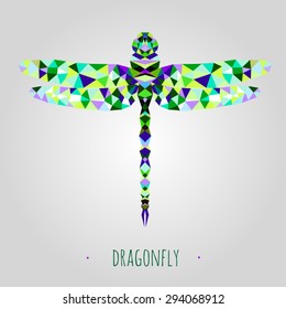 dragonfly stylized triangle polygonal model