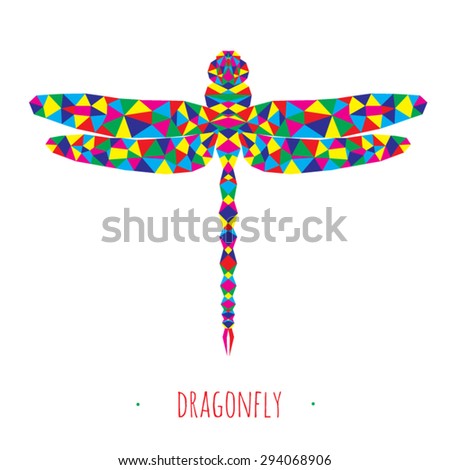 dragonfly stylized triangle polygonal model