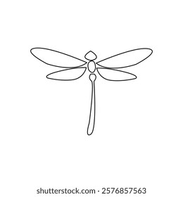 Dragonfly Symbol Icon with White Background