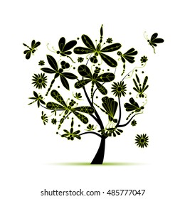 Dragonfly tree, sketch for your design