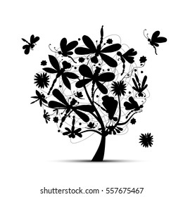 Dragonfly tree, sketch for your design