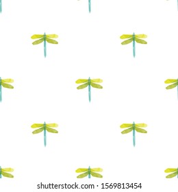 Dragonfly triangle shape seamless pattern backgrounds. Wrapping paper template. Polygonal design illustration.