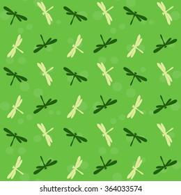 Dragonfly vector art background design for fabric and decor. Seamless pattern
