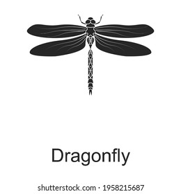 Dragonfly vector black icon. Vector illustration pest insec dragonfly on white background. Isolated black illustration icon of pest insect.