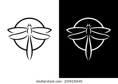 Dragonfly vector concept black and white. Very suitable for symbol, logo, company name, brand name, personal name, icon and many more.