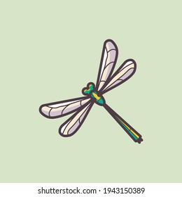 Dragonfly vector icon. Premium illustration