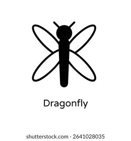 Dragonfly vector icon stock illustration