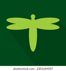 dragonfly vector illustration (integrated on green background)