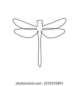 Dragonfly Vector Image, Insect Dragonfly Line art Illustration, Simple Dragonfly Symbol, Dragonfly logo vector.