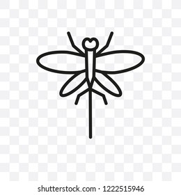Dragonfly vector linear icon isolated on transparent background, Dragonfly transparency concept can be used for web and mobile