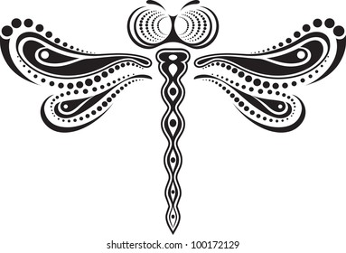 Dragonfly vector of lines and dots.