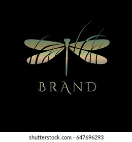 Dragonfly vector logo design. Fashion design element illustration