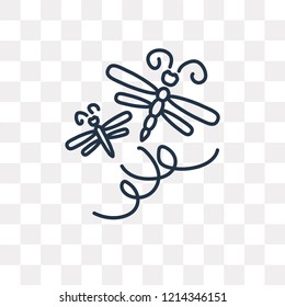 Dragonfly vector outline icon isolated on transparent background, high quality linear Dragonfly transparency concept can be used web and mobile