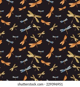 dragonfly, watercolor, pattern