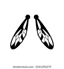 Dragonfly wings, Insect wings icon vector, Silhouette Angel wings vector icon logo