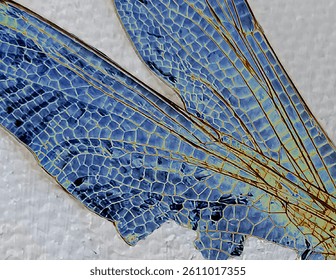 Dragonfly wings, macro photo, bright colors