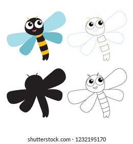 dragonfly worksheet vector design for kid