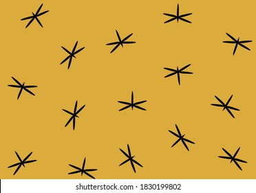 dragonfly yellow hand drawn vector