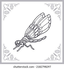 Dragonfly zentangle arts isolated on white background