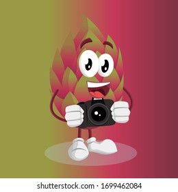 Dragonfruit Character that is suitable for use in media learning school children. Or good applied to media related to fruits.