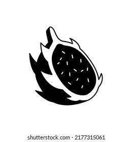 Dragonfruit Fruit Icon In Black Flat Glyph, Filled Style Isolated On White Background