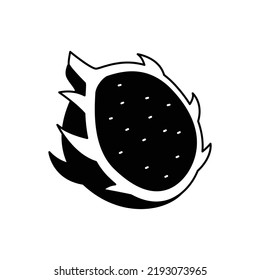 Dragonfruit Fruit Icon In Black Flat Glyph, Filled Style Isolated On White Background