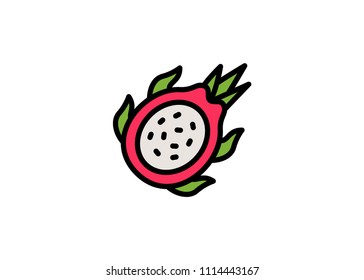 Dragonfruit Icon, Filled Line Icon