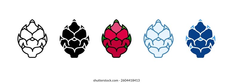 Dragonfruit Icon Set Multiple Style Collection