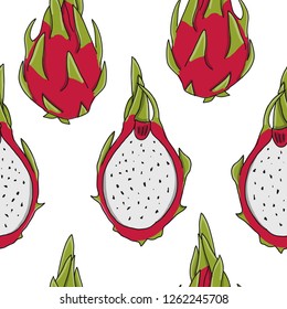 Dragonfruits, seamless pattern for your design