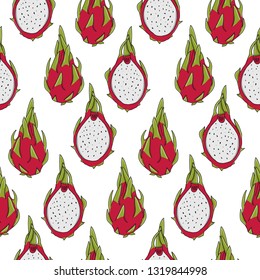 Dragonfruits, seamless pattern for your design