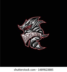 dragonista vector mascot logo design with modern illustration concept style