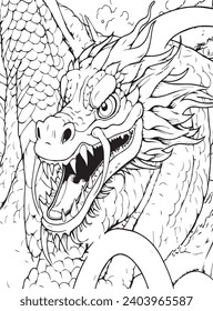 Dragons Adult Coloring page .