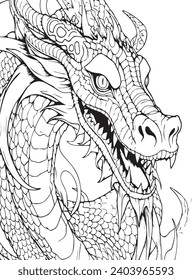 Dragons Adult Coloring page .