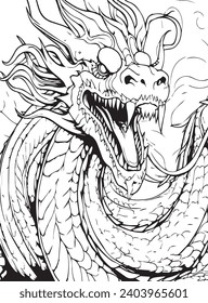 Dragons Adult Coloring page .