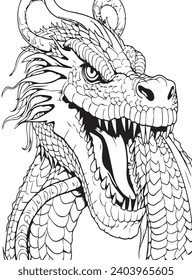 Dragons Adult Coloring page .