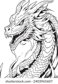 Dragons Adult Coloring page .