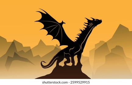 Dragons background collection orange and black color