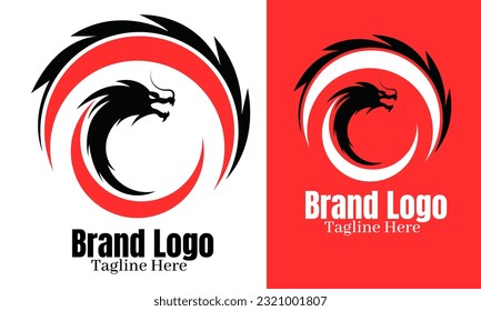 Dragon's head logo design vector