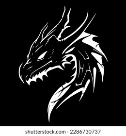 Dragons | Minimalist and Simple Silhouette - Vector illustration