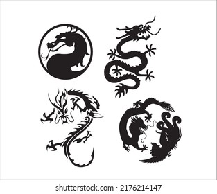 dragons patterns Vectors with white background